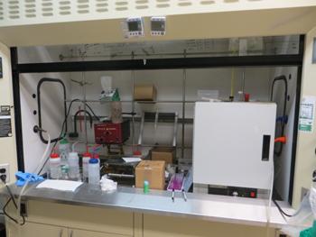 Chemical fume hood for substrate cleaning and surface modification.